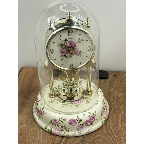 Linden Wall Decor Vintage Linden Anniversary Clock Roses Porcelain